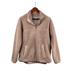 Women's Time and Tru Blush Pink Polyester Zip Up Sweater - Size S(4-6)